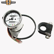 2.4" Mechanical Mini Speedometer 2:1 MPH+Indicator LED+Trip Meter Fit For Harley