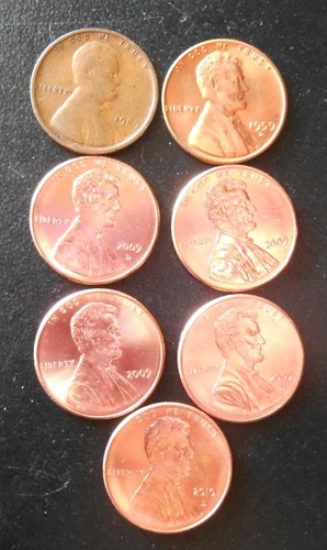 1909 1959 2009 2010 Centavos Lincoln Sin Circular 1er Año Juego Diferentes Retrocesos - Imagen 2 de 4