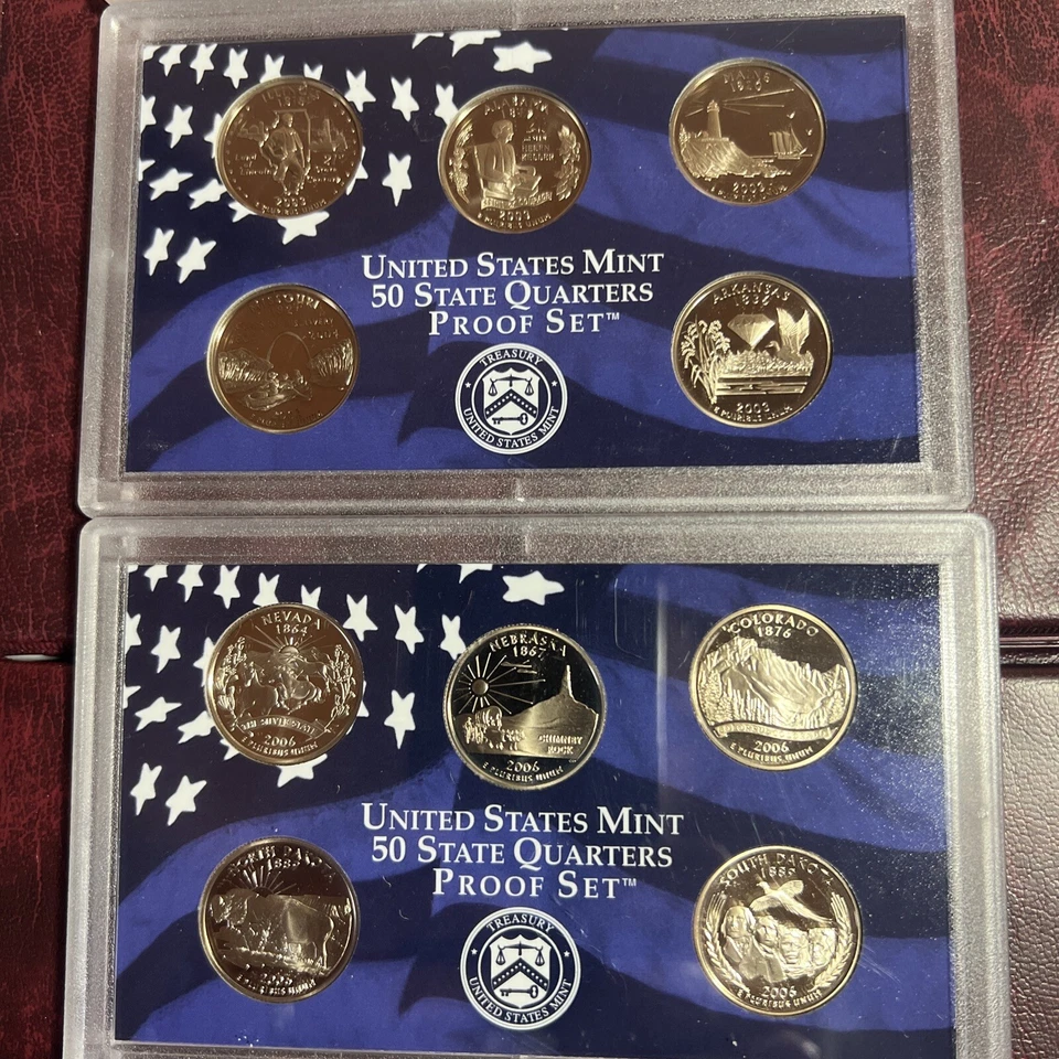 25 Diff Proof State Qtr Set: 1999, 2001, 03, 06, 07 In Plastic Lens CLM9 - Image 3 of 4