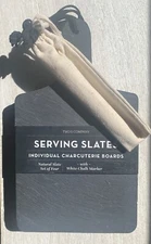 Individual Charcuterie Boards by Two's Company; 4 Seving Slates w/ Chalk Marker.