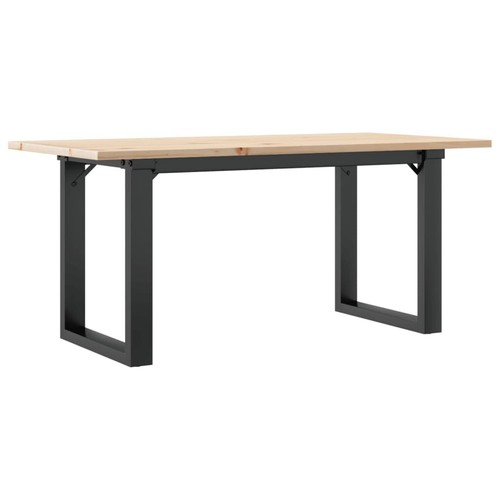 Couchtisch O-Gestell 90x40x45cm Massivholz Kiefer und Stahl - Bild 6 von 10
