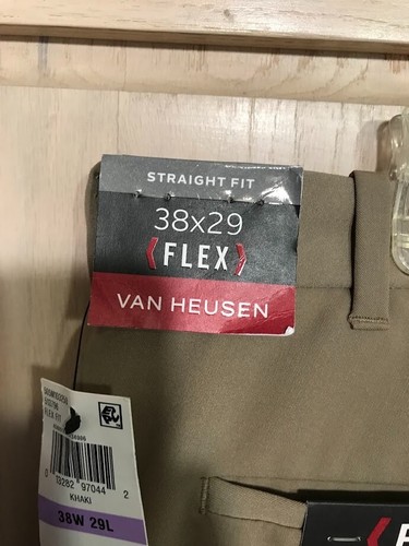 Van Heusen Flex Fit Stretch Khaki Straight Leg Dress Pants Men's Size 38 X 29 - Picture 7 of 9