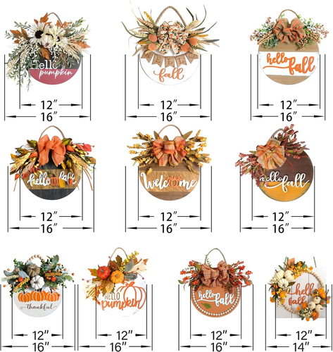 Welcome Sign for Front Door Decor Fall Wreaths Fall Decorations for the Home Far - Picture 5 of 12