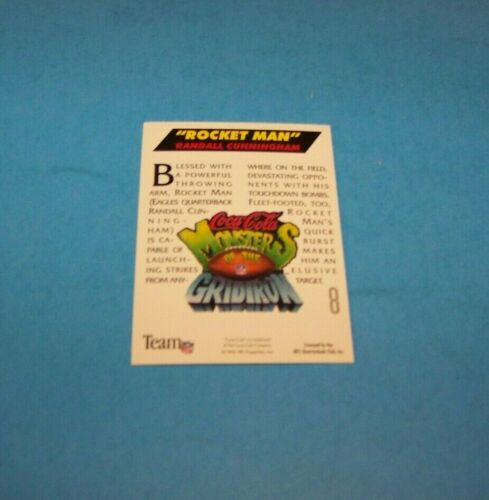 Randell Cunningham Card #8 1994 Coca Cola Monsters Of The Gridiron 1994 NFL - Bild 2 von 2