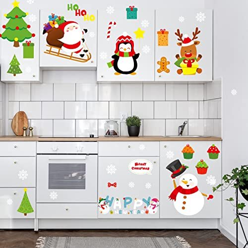 Double Sided Christmas Window Clings Stickers for Glass Windows Holiday Decor - Imagen 4 de 9