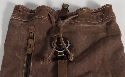 Diesel Bag Backpack RARE Vintage Spare Parts Brown Leather Canvas Distressed Y2K - Picture 4 of 17