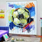 Football has commemorative value Printing 3D Blockout Curtains Fabric Window