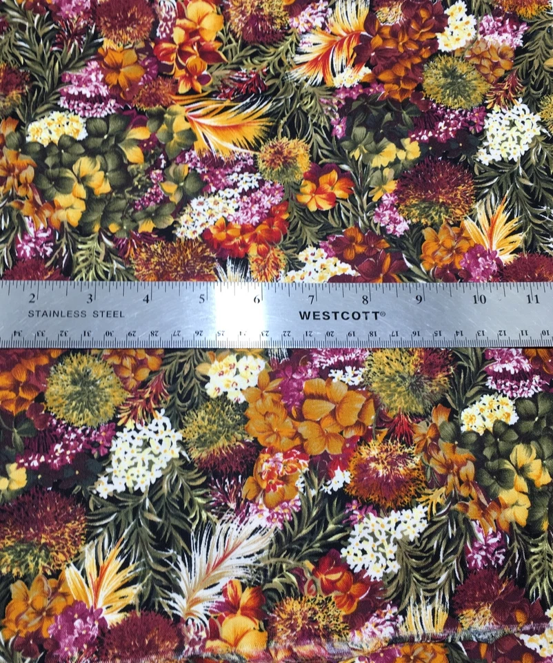 Tela de algodón Hobby Lobby color otoño bosque tropical 3 yardas impresa en Japón Foto 2 de 4