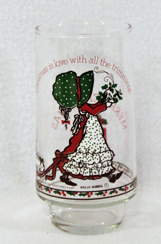 Vaso de vidrio de Coca Cola de colección American Greetings Holly Hobbie edición limitada Navidad