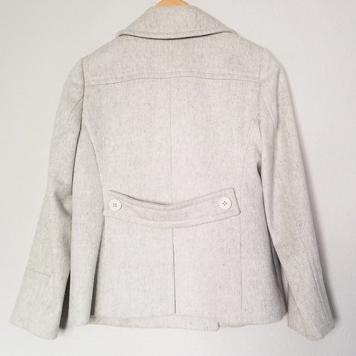 NEW J. CREW Women's Peacoat 100% Wool By Nello Gori Thinsulate Marled Cream $398 - Picture 2 of 16