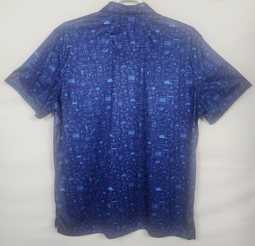 Robert Graham Polo Performance Shirt Herren Größe 2XL Blau Geometrisches BBQ Print Golf - Bild 2 von 11