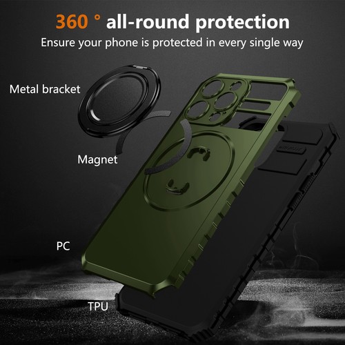 Ring Stand Heavy Duty Shockproof RuggedPhone Case For iPhone 16 Pro Max 15 14 13 - Picture 37 of 85