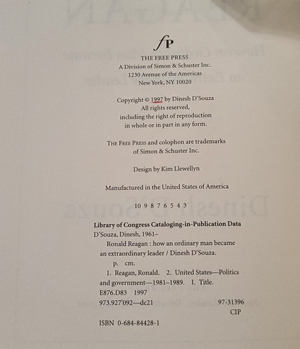 RONALD REAGAN How an Ordinary Man Became Dinesh DSouza Hardcover Book 1997 New - Bild 7 von 8