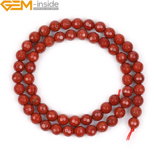 Natural Genuine Faceted Red Jasper Agate Gemstone Loose Beads For Jewelry Making - Picture 7 of 32