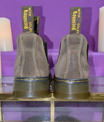 Dr Martens Hardie Boots Chelsea bottes de travail à enfiler achats daim marron taille W9/M8