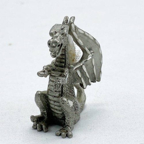 Mythical Fantasy Dragon Diamond Cut Cuter Pewter Miniature Vintage 1990's - Bild 4 von 7