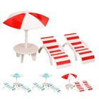  4 Sets Dollhouse Summer Decal Puppenhaus Strandzubehör Kinderspielzeug