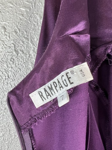 Vtg Rampage Baby Doll Satin Mini Dress 7 Small Plum Fairy Grunge 90s Goth Y2K - Picture 6 of 11