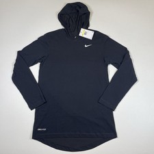 Nike Hooded Tee Men’s Small Black Long Sleeve Hoodie Dri-Fit Shirt CJ1696 NEW