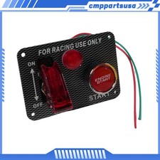 Carbon Ignition Switch Panel Engine Start Push Button Led 12v Toggle Racing Car