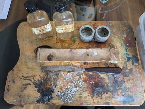 Antique Vintage Rowney Oil Paints With Pallet And Accessories (Offers open) - Picture 3 of 3