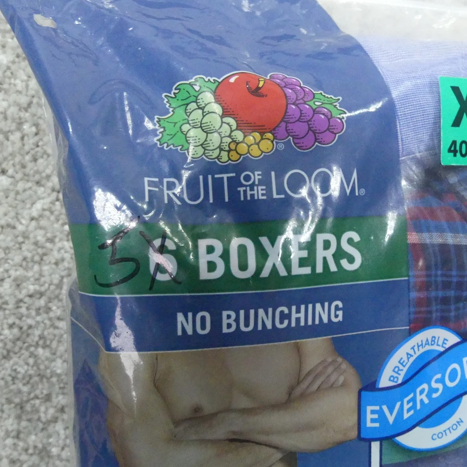 Ropa interior Fruit Of The Loom para hombre extra grande 40/42 azul a cuadros 5 pares Foto 3 de 4