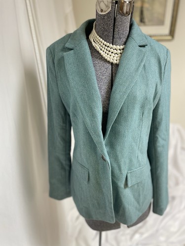 NEW Ann Taylor Loft Blazer Size 8 Herringbone Suit Jacket Pockets Easy Care - Picture 17 of 24