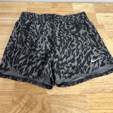 Nike Girls Animal Print Shorts Dri-Fit Athletic Shorts Grey FQ4527-084 Medium
