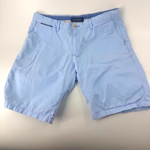 Scotch & Soda blaue Freizeitshorts mit flacher Vorderseite