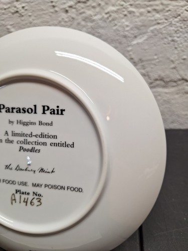 The Danbury Mint “ Parasol Pair ", Poodles Plate Collection A1463 Authentic - Picture 11 of 13