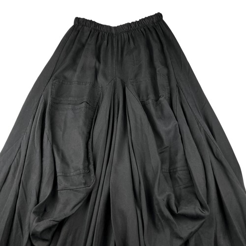 Tempo Paris Fango Bubble Midi Skirt Italy Pockets Artsy Boho Black Sz S $70 MSRP - Picture 4 of 12