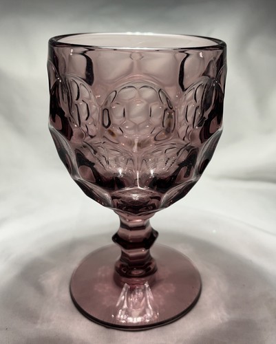 Calice acqua vetro imperiale viola ametista provinciale impronta pollice nido d'ape - Foto 2 di 8