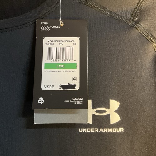 Under Armour 1366068 Mens ColdGear® Armour Fitted Crew Long Sleeve Black Sz L - Picture 8 of 12