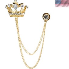 Classic Golden Crown Wedding Brooch with Rhinestones - Makes Every Outfit Shine