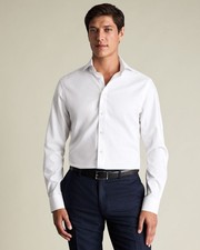Charles Tyrwhitt Men  s Non-Iron Twill White Size 15.5/33 NWT 