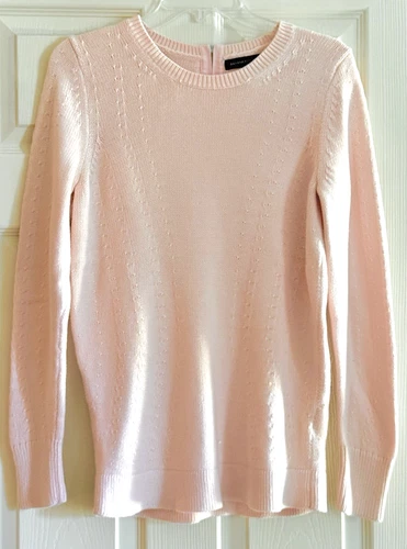 BANANA REPUBLIC-  Pullover Sweater -Women’s M- Pink Textured Cotton Knit SWEATER