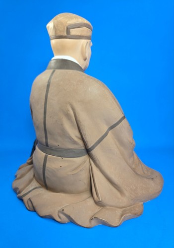 Vintage Asian Plaster Cast Hand Painted Buddhist Monk Figurine - Picture 13 of 17