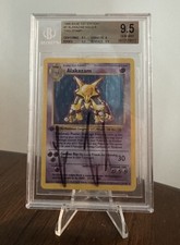 1st Edition Shadowless Alakazam Beckett 9.5 w/ Logan Paul Auto  1/1 