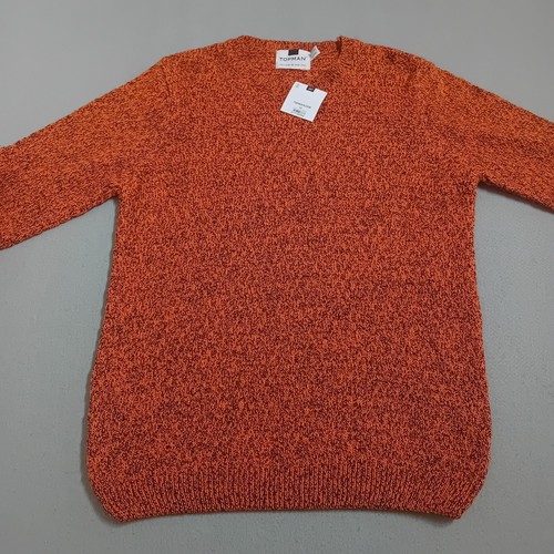 Topman Men's Jumper Size Medium Orange Black Marl knitted long sleeve - Picture 13 of 14