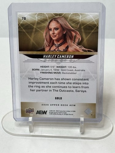 2025 AEW Wrestling UD Gold 70 Harley Cameron - Picture 2 of 2