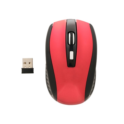 Wireless Mouse 2.4G Cordless Optical Adjustable DPI for Laptop Computer, Red - Picture 4 of 5