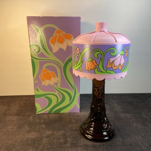 Avon- New-Tiffany-Lamp-Decanter-Glass Bottle-NOS-MCM-Vintage