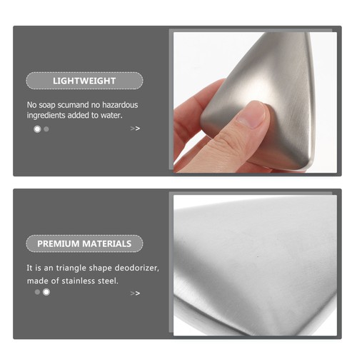 Jabón de acero inoxidable para refrigerador con forma de triángulo de metal barra removedor de olores jabón de mano - Imagen 10 de 12