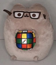 Gund Pusheen Rubik's Cube 9" Plush Cat Stuffie Kitten Gray New With Tags