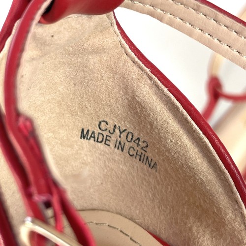 Vepose CJY042 Rojo Imitación Cuero Puntera Cerrada Correa en T Tacones de Bomba Talla Mujer 9 - Imagen 7 de 8