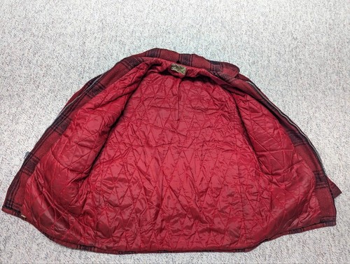 vintage 1960s hunting coat JC PENNEY buffalo plaid M red/black WOOL sportsman 42 - Picture 9 of 9