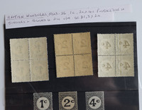 British Honduras 1923 - 1926 1c 2c 4c Postage Due SG D1 3 2a Single / Block of 4 2