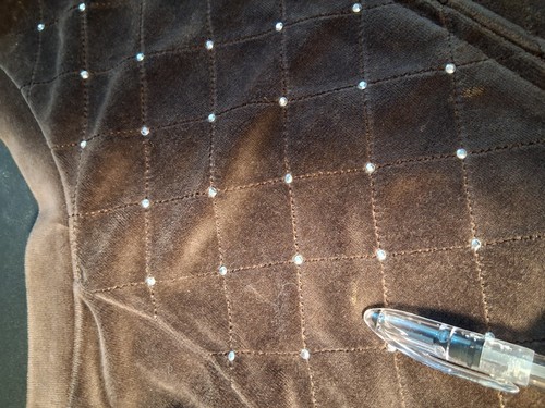 Damen Quaker Factory braun Velours Strass ärmellos durchgehender Reißverschluss Weste Größe S - Bild 5 von 7