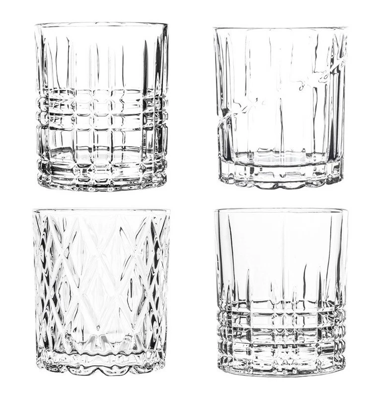 Set 4 Bicchieri per Liquore Whisky Amaro BRANDANI Mulinello in Vetro Rotanti