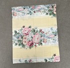 Vintage Croscill Princess Roses Floral Yellow Striped Curtain Valance 88x17.5”